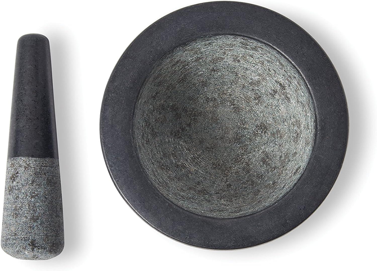 Fox Run Black Mortar and Pestle, Granite, 7.68" x 6.89" x 7.48"