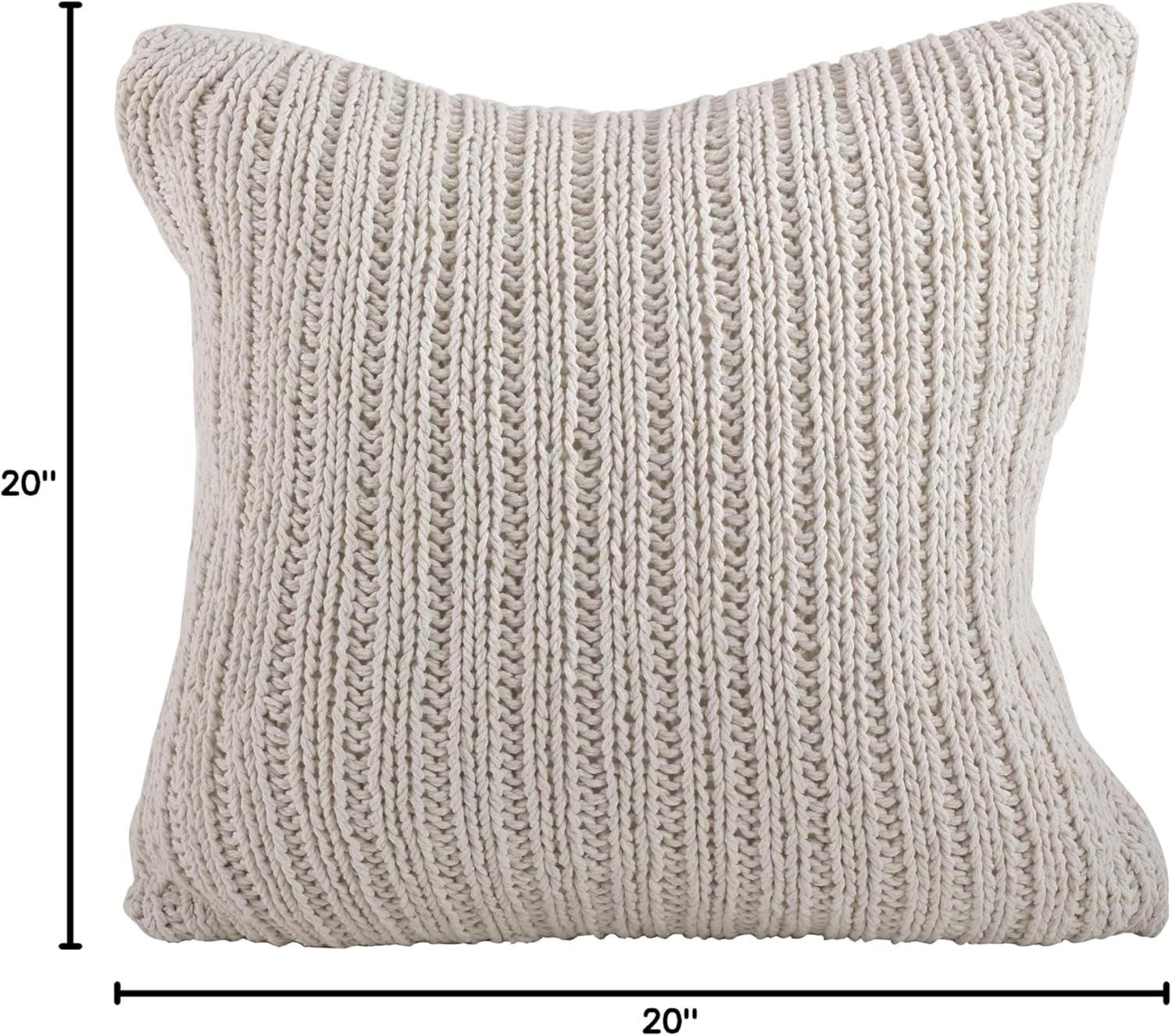 Saro Darcy Knitted Collection Striped Down Throw Pillow