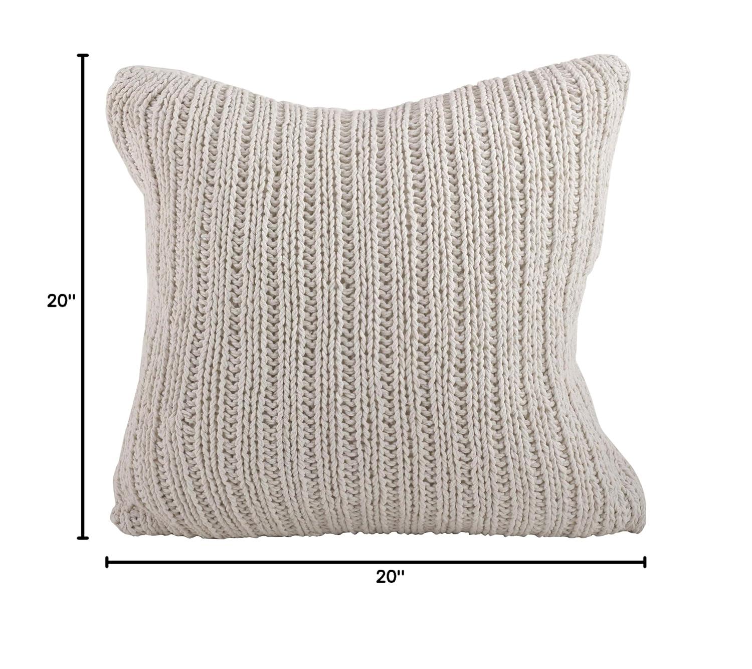 Saro Darcy Knitted Collection Striped Down Throw Pillow