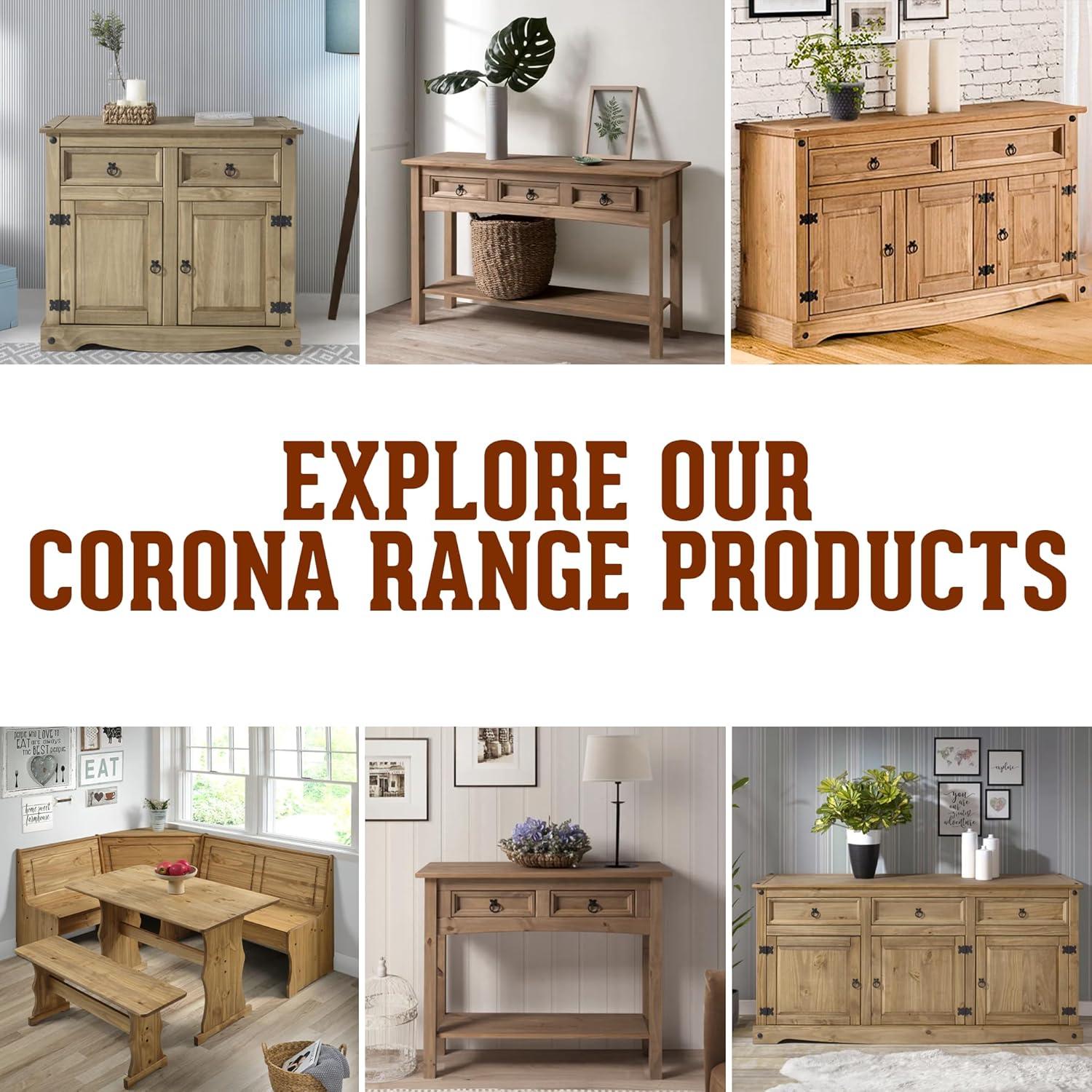 Bridge Brazil Wood Hall Table Console 3 Drawers Corona | Furniture Dash - N/A Antique brown color. Stained