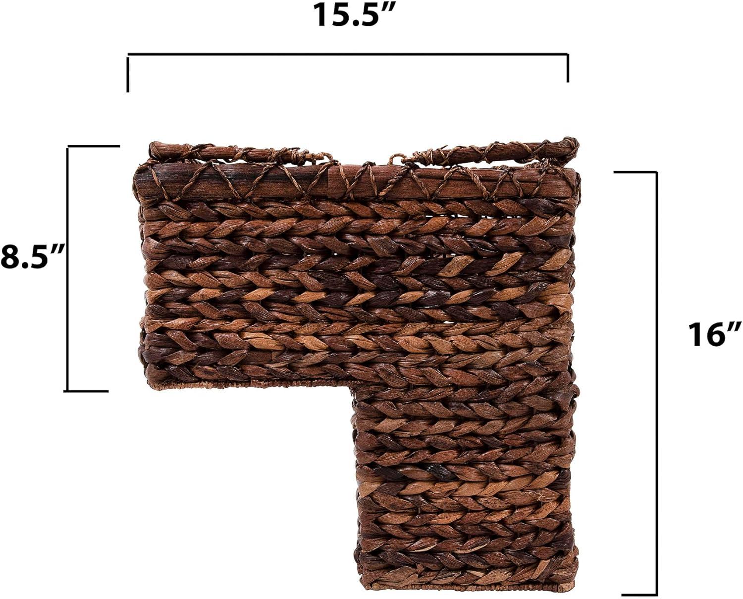 Desert Fields Woven BacBac Leaf Stair Basket, 16" x 10" x 15.5", Natural
