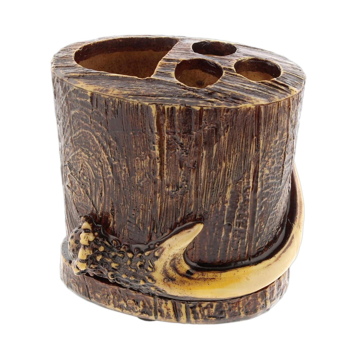 Paseo Road by HiEnd Accents Brown Resin Antler Rustic Cabin Lodge Toothbrush Holder