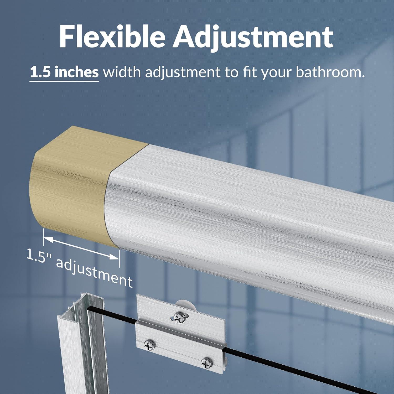 Sunny Shower Double Sliding Shower Door 54" W x 72" H in Brushed Nickel Finish