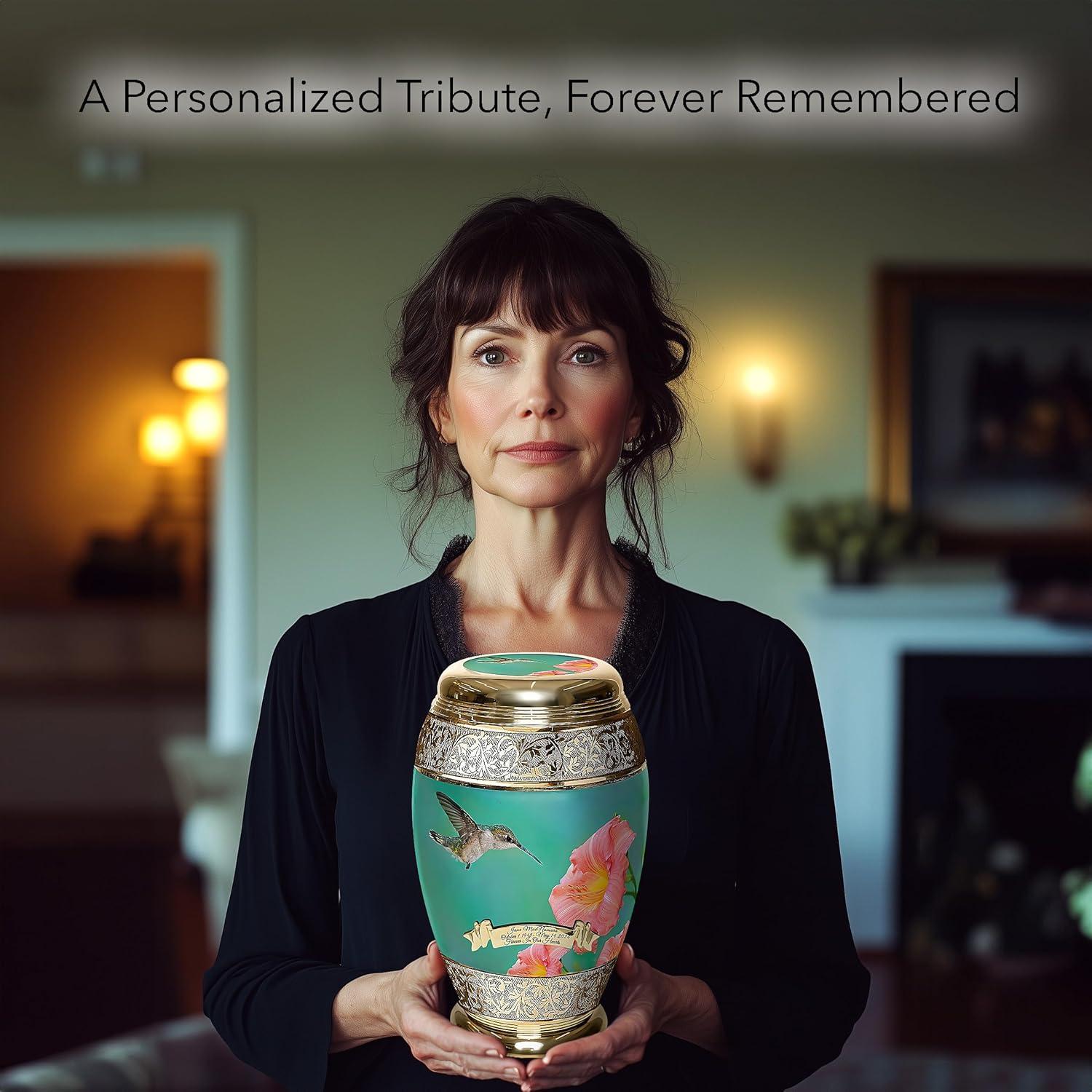 Hummingbird Cremation Urn for Ashes for Women - Beautifully Handcrafted & Personalized Hummingbird Cremation Urns for Human Ashes Adult Female, Mom, Sister or Daughter
