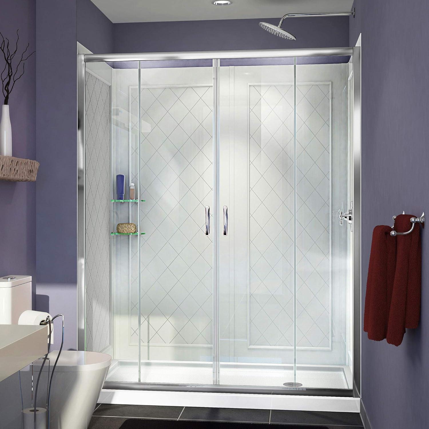 Visions 60" x 30" x 76.75" Sliding Frameless Shower Door