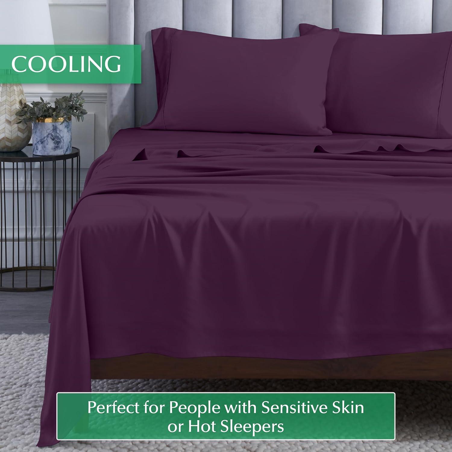 Superior Superior 300 Thread Count Rayon From Bamboo Solid Deep Pocket Bed Sheet Set