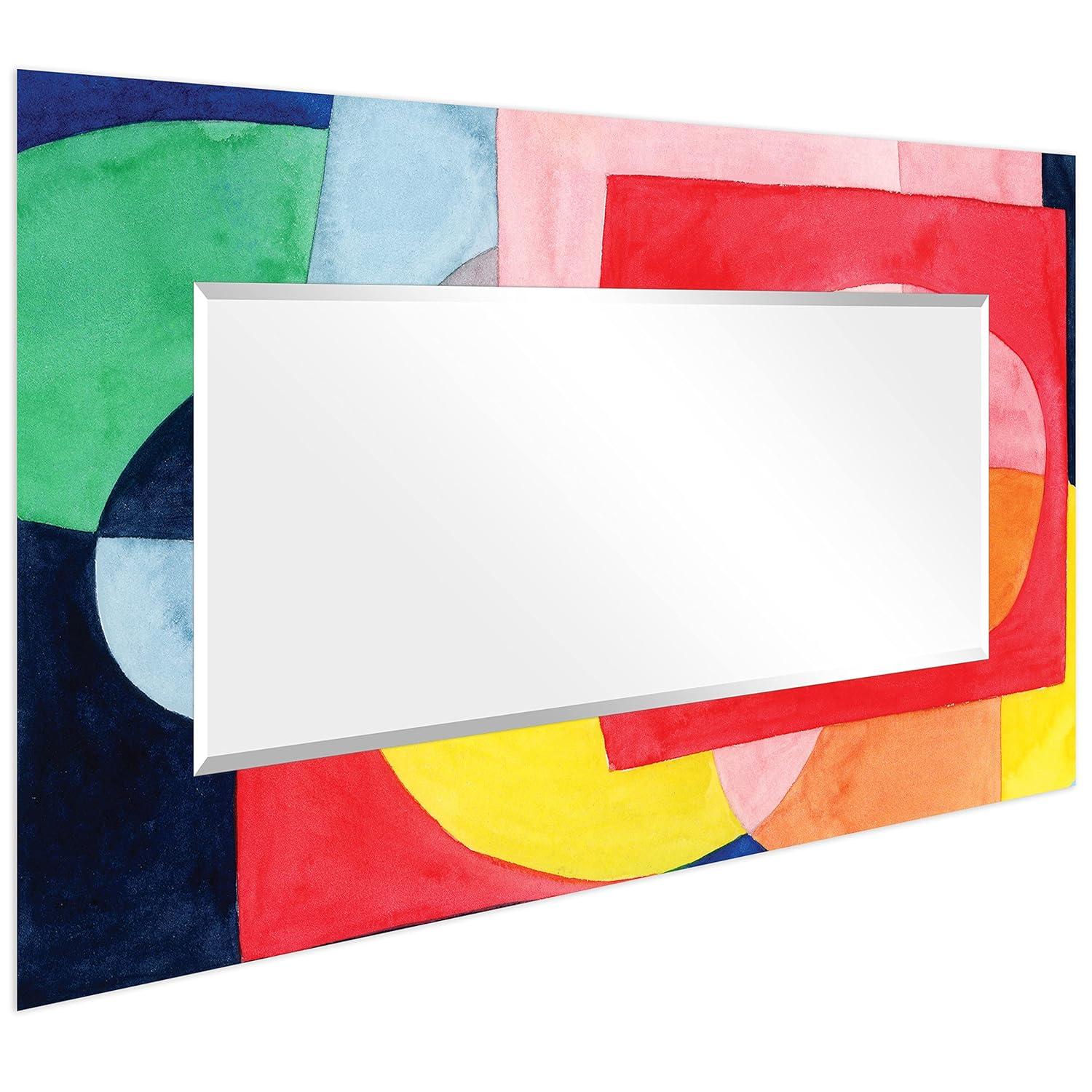 72 in. x 36 in. Launder II Rectangle Framed Printed Tempered Art Glass Beveled Accent Mirror