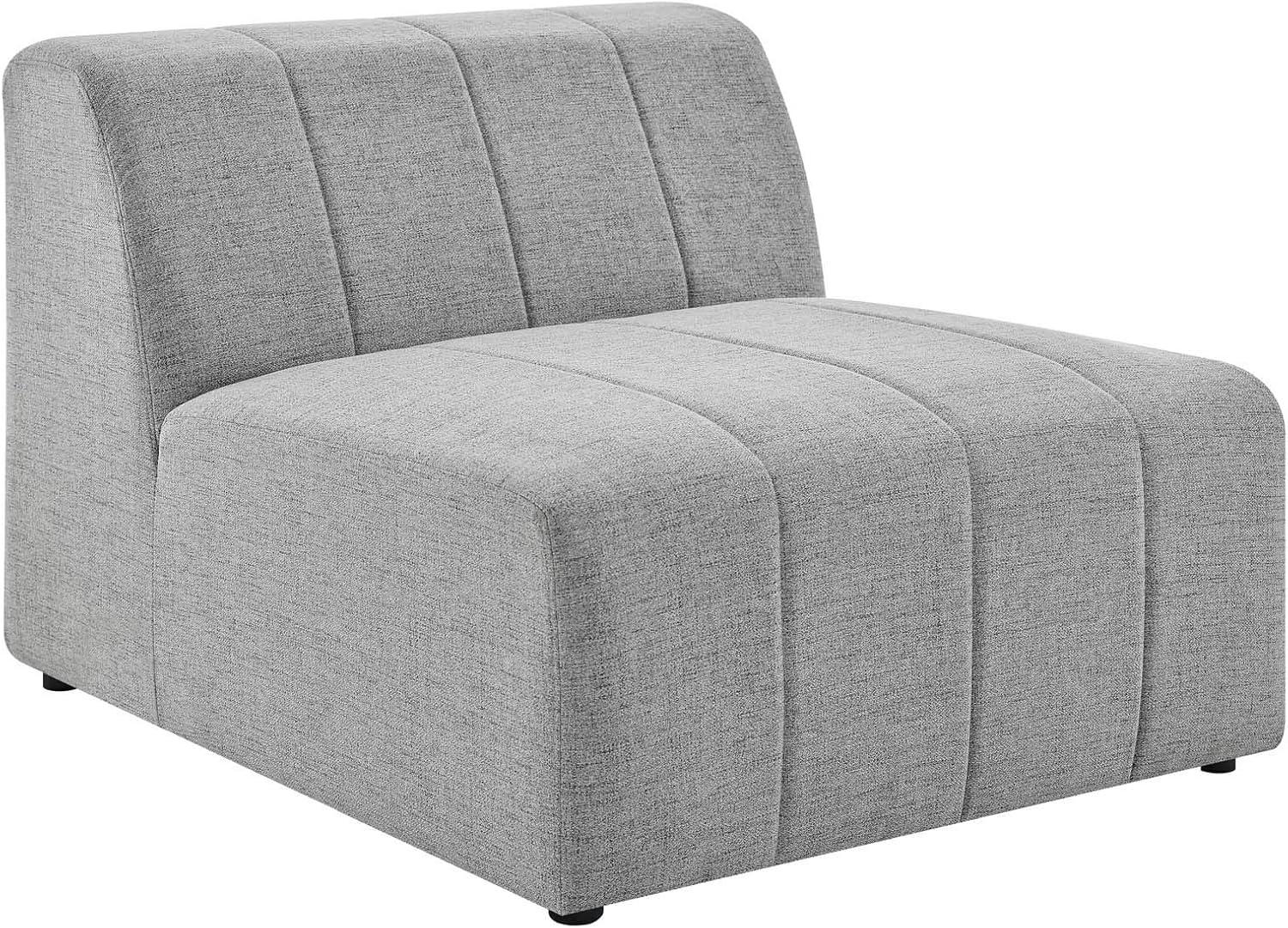 Modway Bartlett Polyester Fabric Upholstered Armless Chair in Light Gray