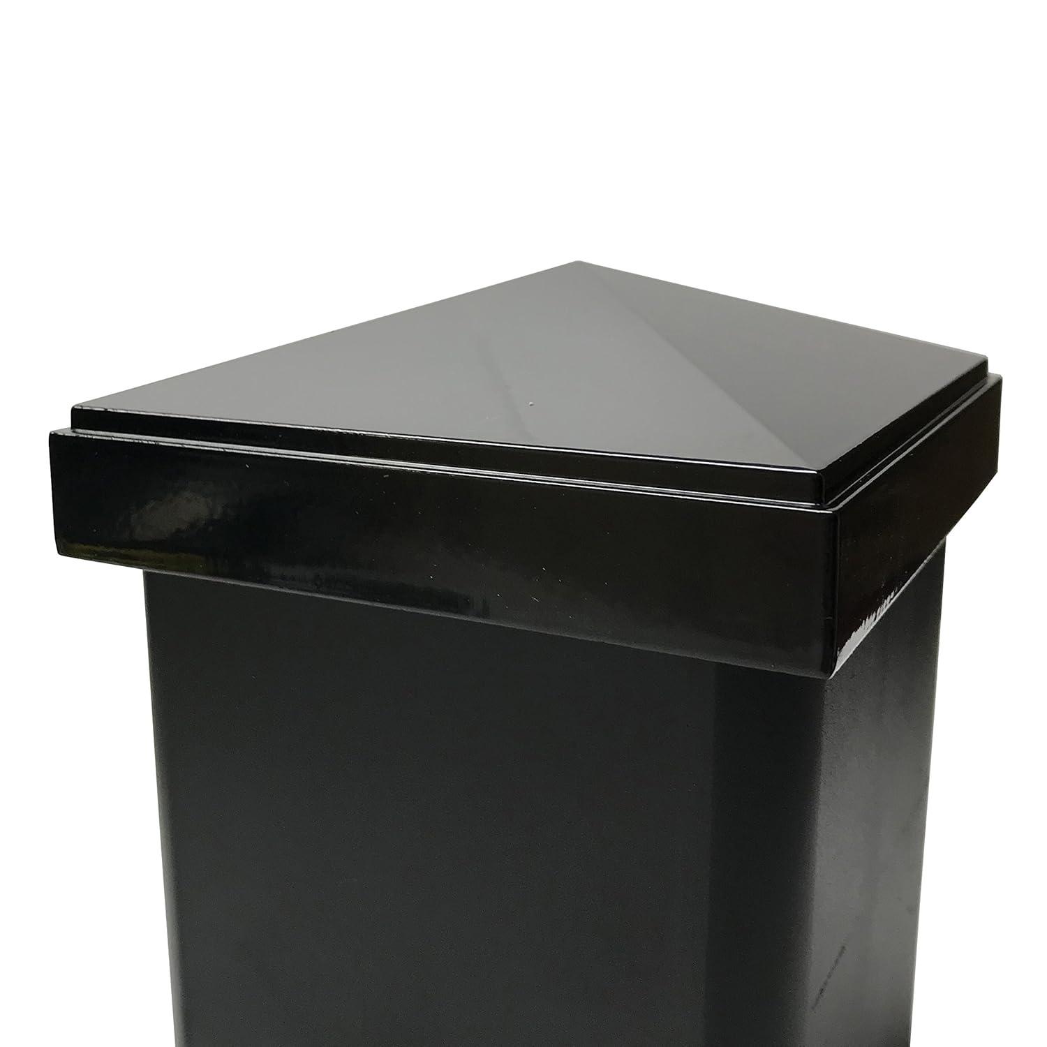 Tapa de Poste Piramidal de Aluminio de 4" x 4" para Postes de Metal - Ajuste a Presión - Negro