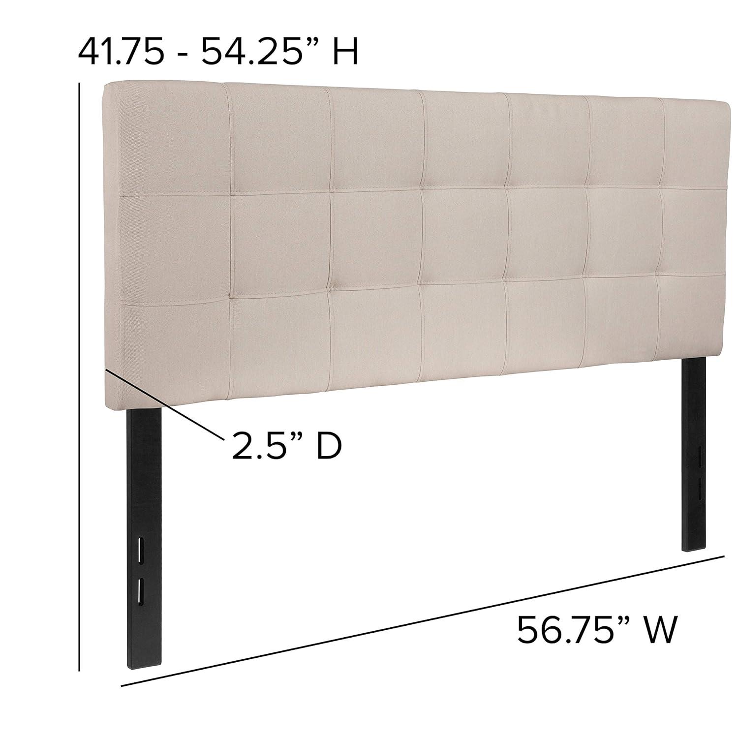 Flash Furniture Bedford Tufted Upholstered Full Size Headboard in Beige Fabric