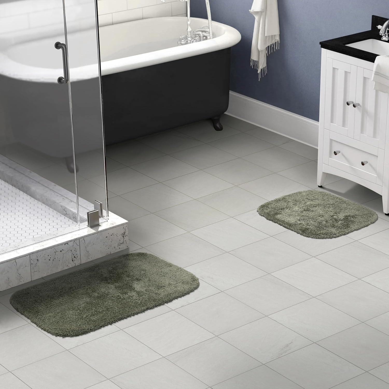 2pc Finest Luxury Ultra Plush Washable Nylon Bath Rug Set - Garland