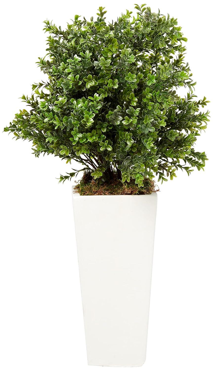 Primrue Sweet Grass Artificial Plant in White Tower Planter (Indoor/Outdoor)