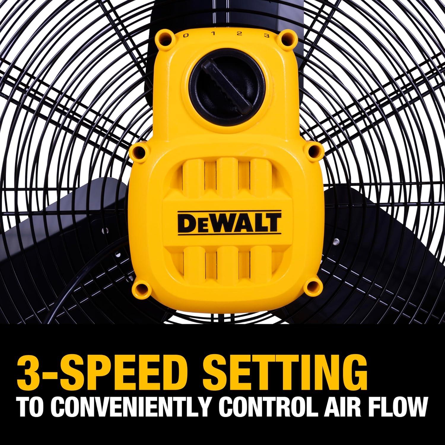 Yellow High-Velocity 30" Industrial Drum Floor Fan with Metal Blades