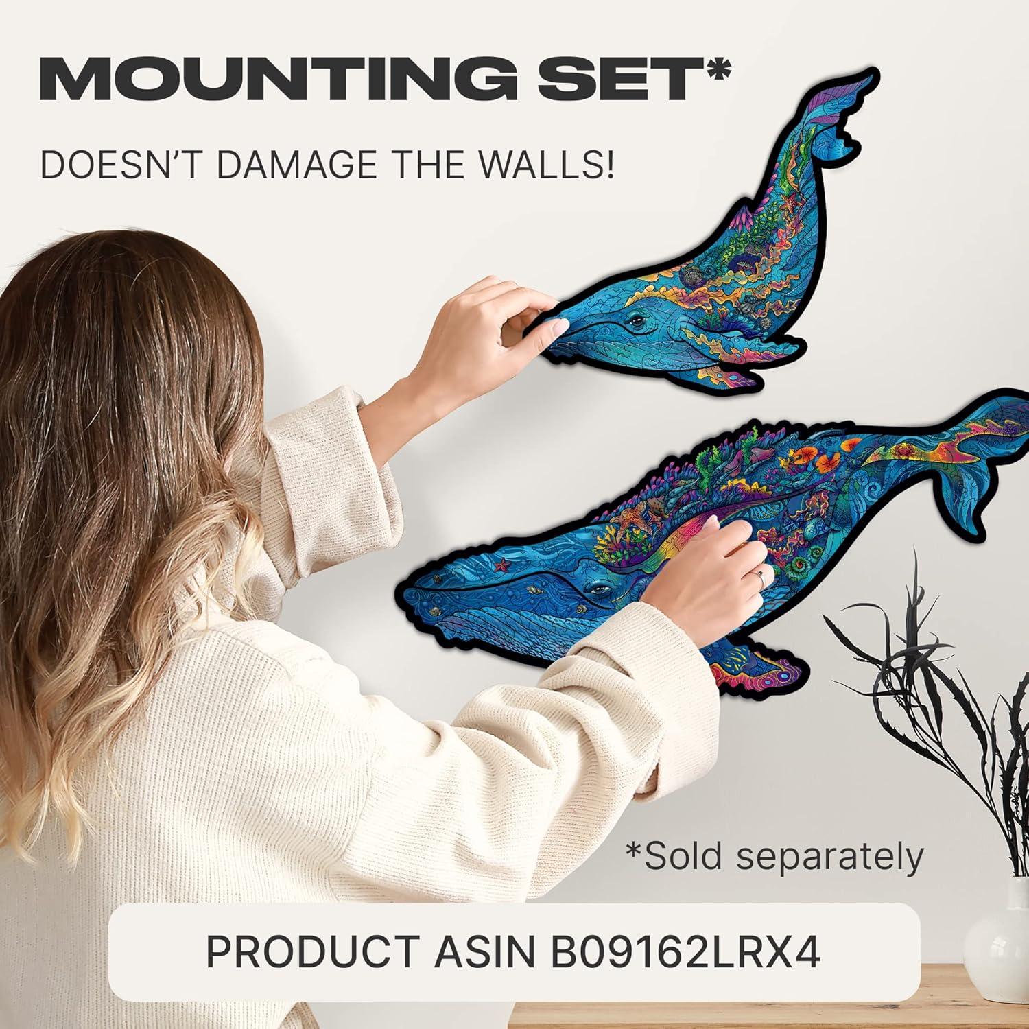Unidragon Milky Whales 98 Piece Shaped Wooden Jigsaw Puzzle