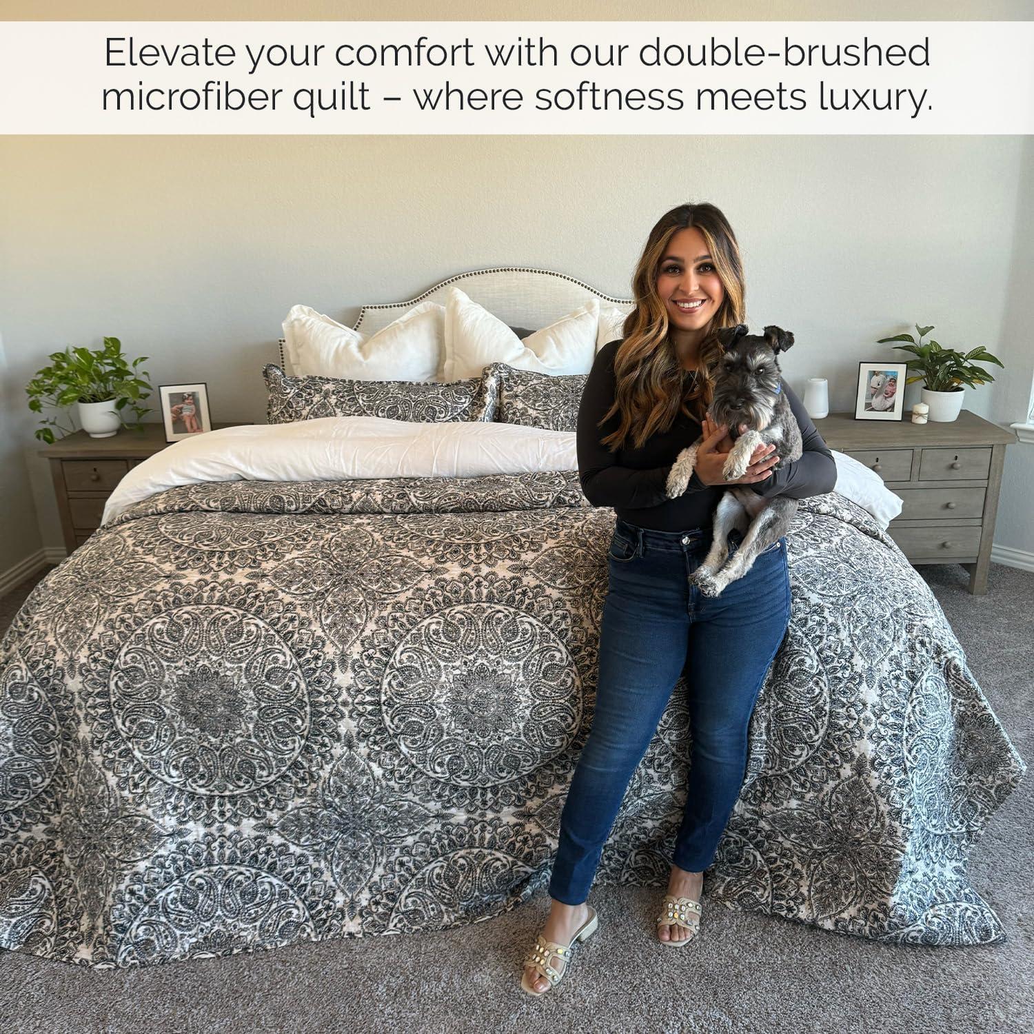 SouthShore Fine Linens Ashanti Oversized easy care lightweight Quilt Set by Southshore Fine Linens & Reviews | Wayfair