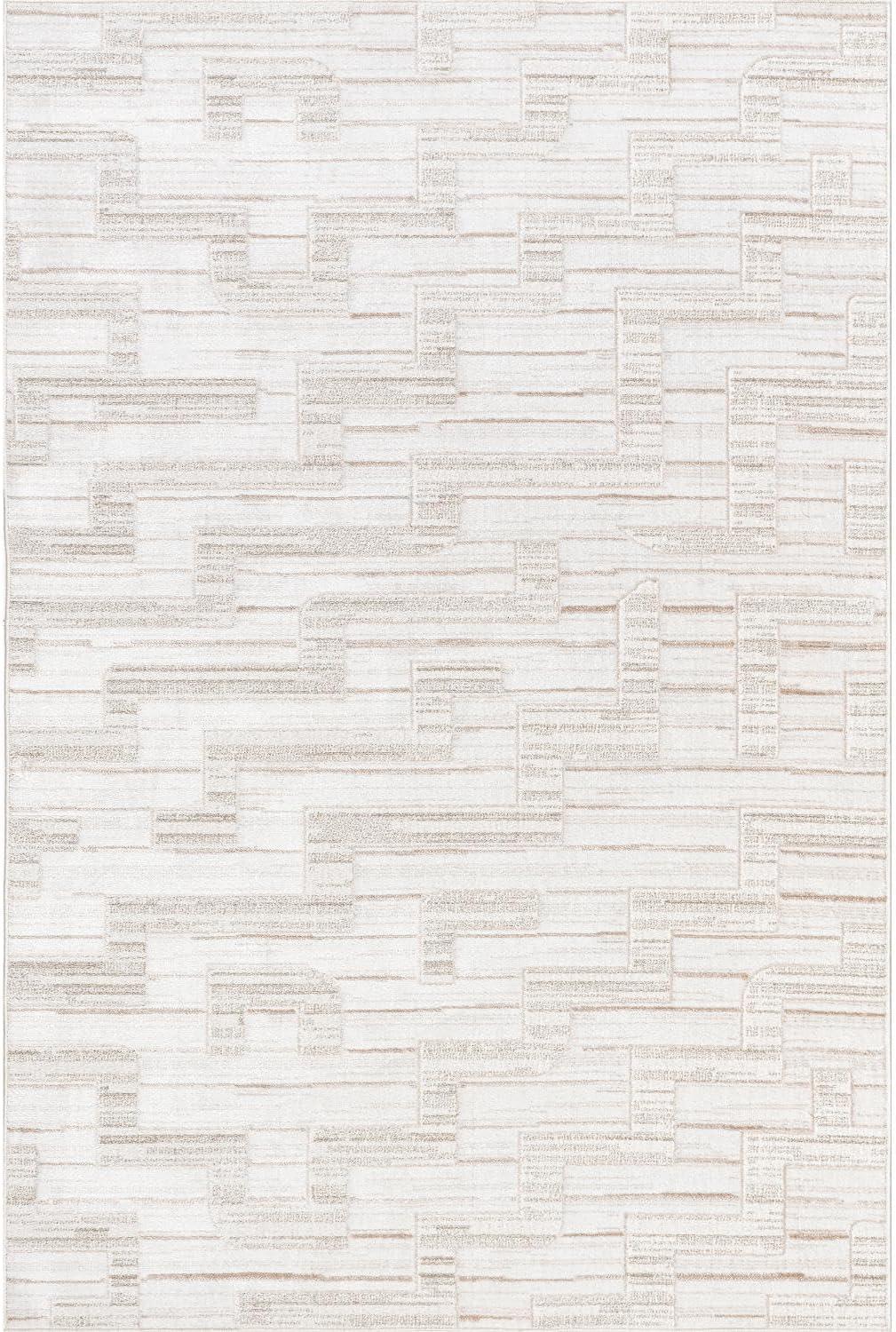 Nuloom Cailin Modern Geometric Machine Washable Indoor Area Rug, 3' x 5', Beige