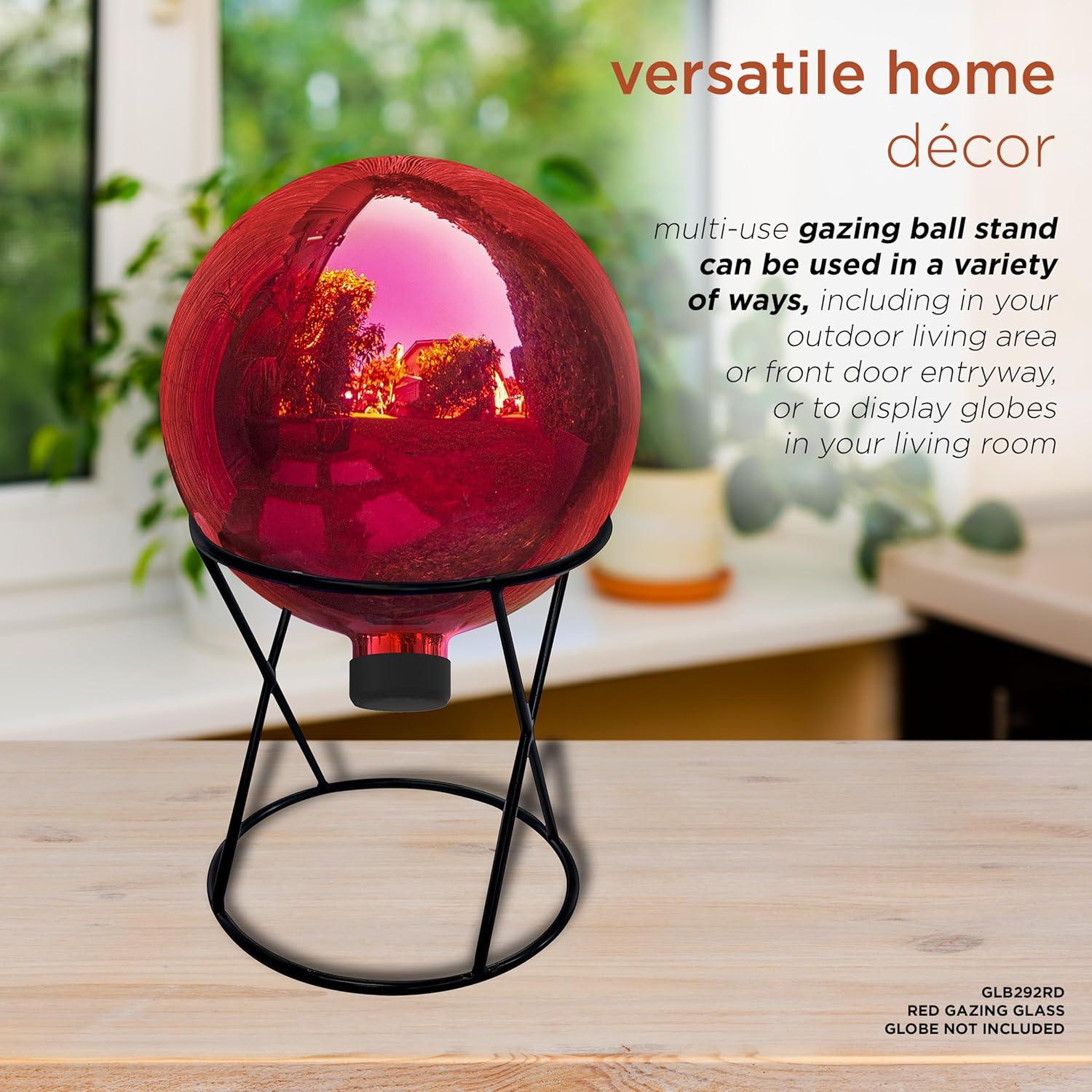 Alpine Corporation 10" x 11" Metal Gazing Globe Display Stand, Black