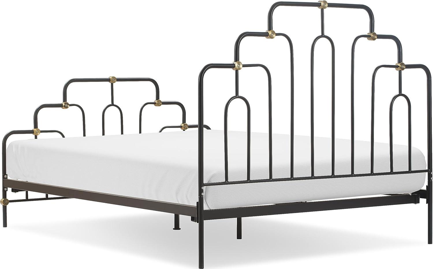 Elle Decor Astrid Modern Bed With Metal Headboard and Footboard