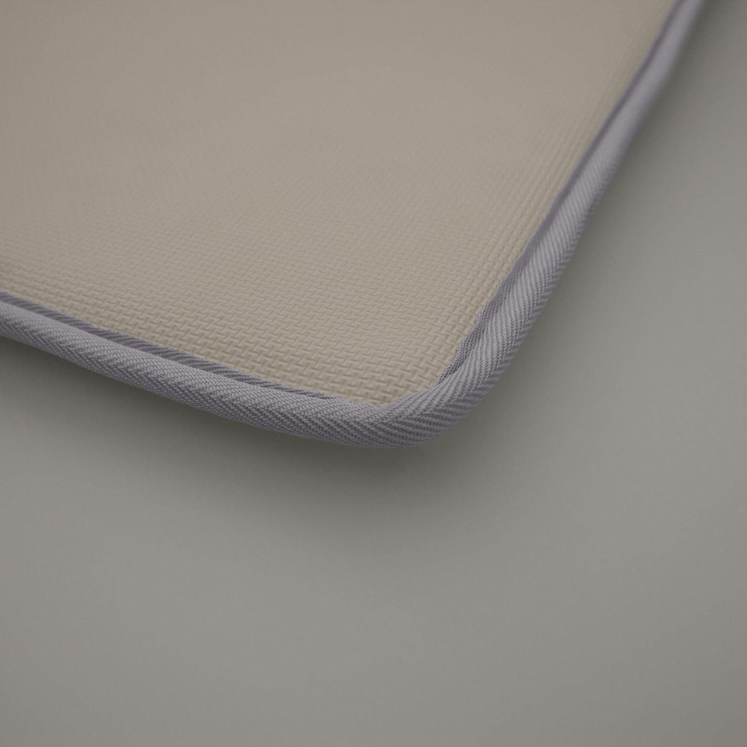 Terry Bath Mats, Set of 2 Memory Foam Bath Rugs, Non-Slip, 100% Polyester, Premium Bathroom Decor, Machine Washable, Measures 17 in. x 24 in. / 20 in. x 32 in., Light Gray