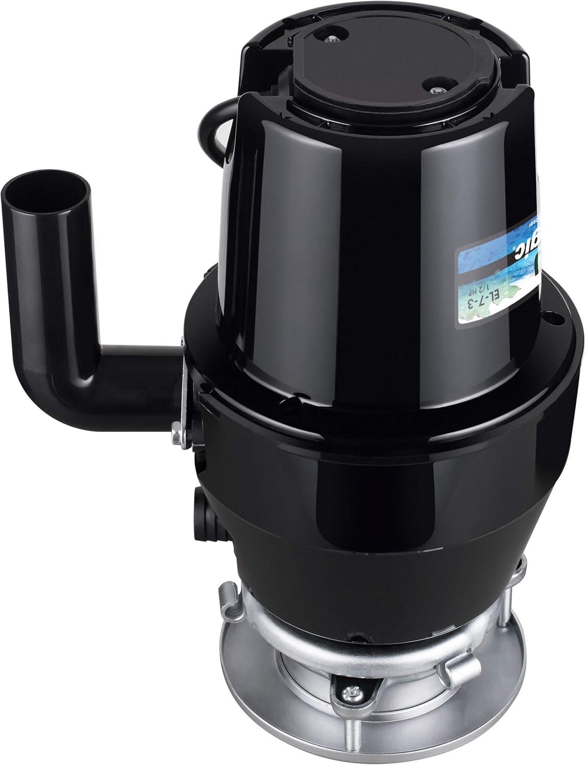 Eco Logic 7 Black 1/2 HP Food Waste Disposer with Sink Flange