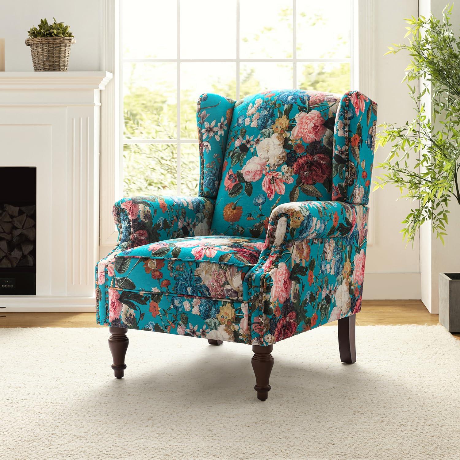 HULALA HOME Gott Transitional  Wingback Accent Chair Armchair with Spindle Legs by  Pecock