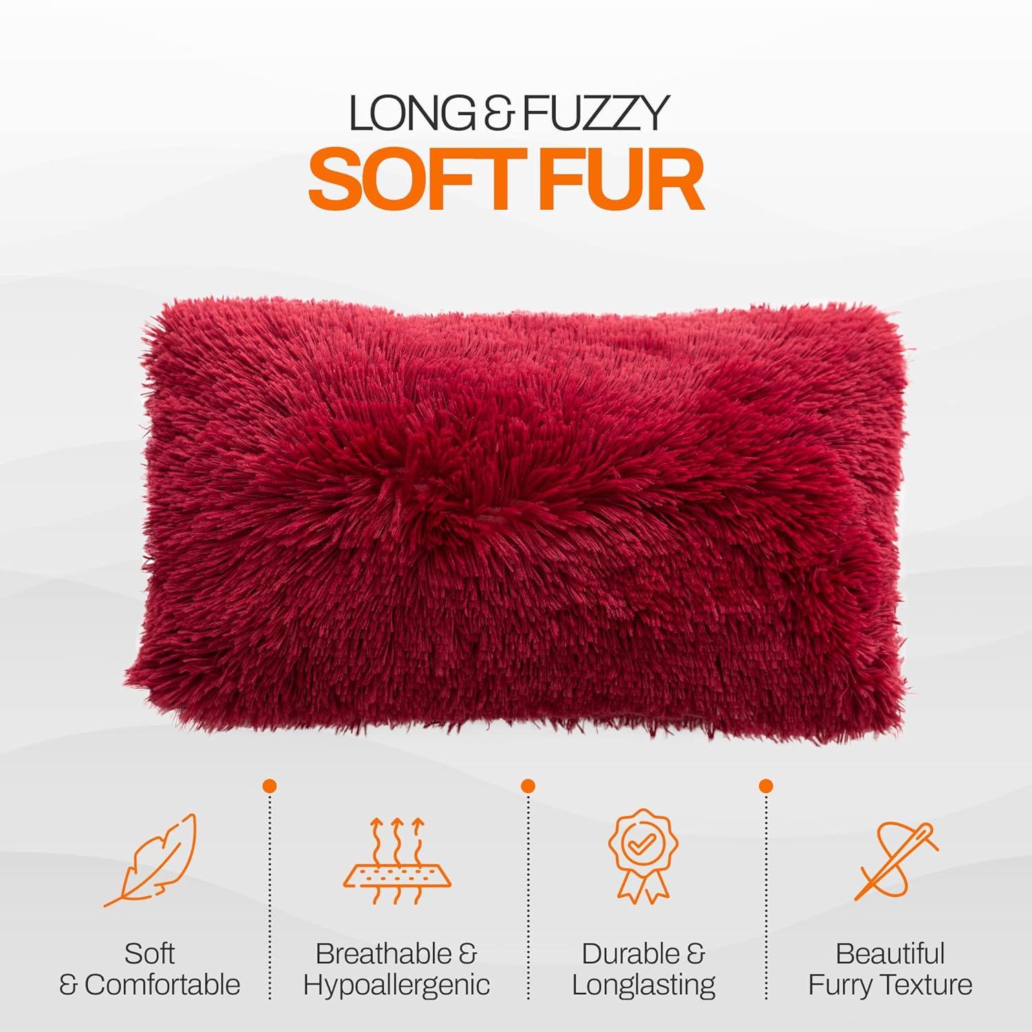 Cheer Collection Cheer Collection Shaggy Hair Decorative Throw Pillows (Set of 2)