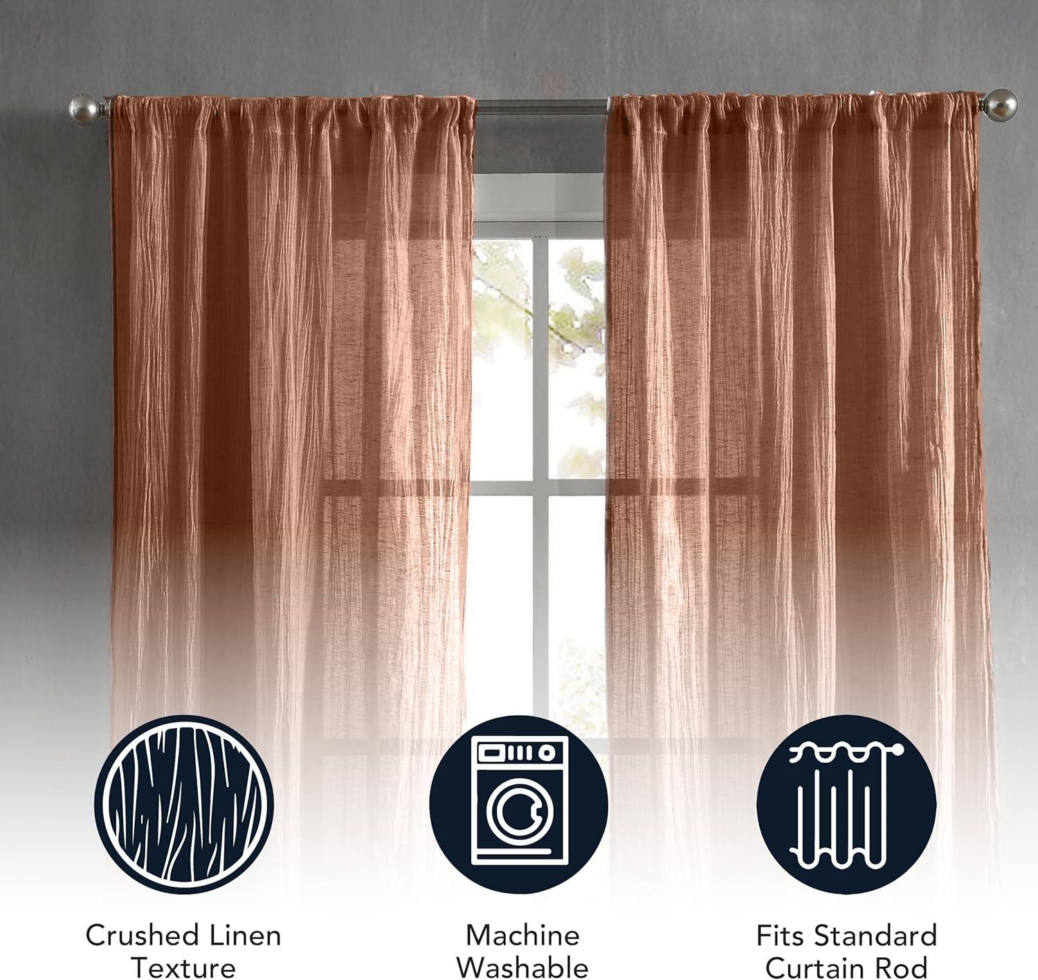 Solid Semi-Sheer Curtain Panels (Set of 2)