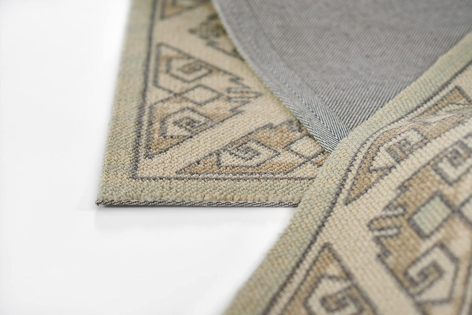 Momeni 2'x3' Anatolia Sylm Medallion Machine Loomed Accent Rug Sage Green: Wool & Nylon, Low Pile, Indoor Classic Pattern