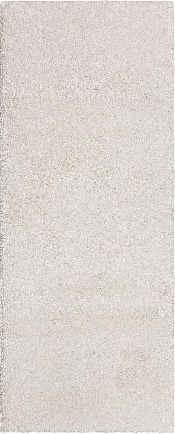 Mohawk Home Classic Cotton Plush Stain/Fade Resistant Non-Slip Washable Bath Mat, White, 2' X 5'