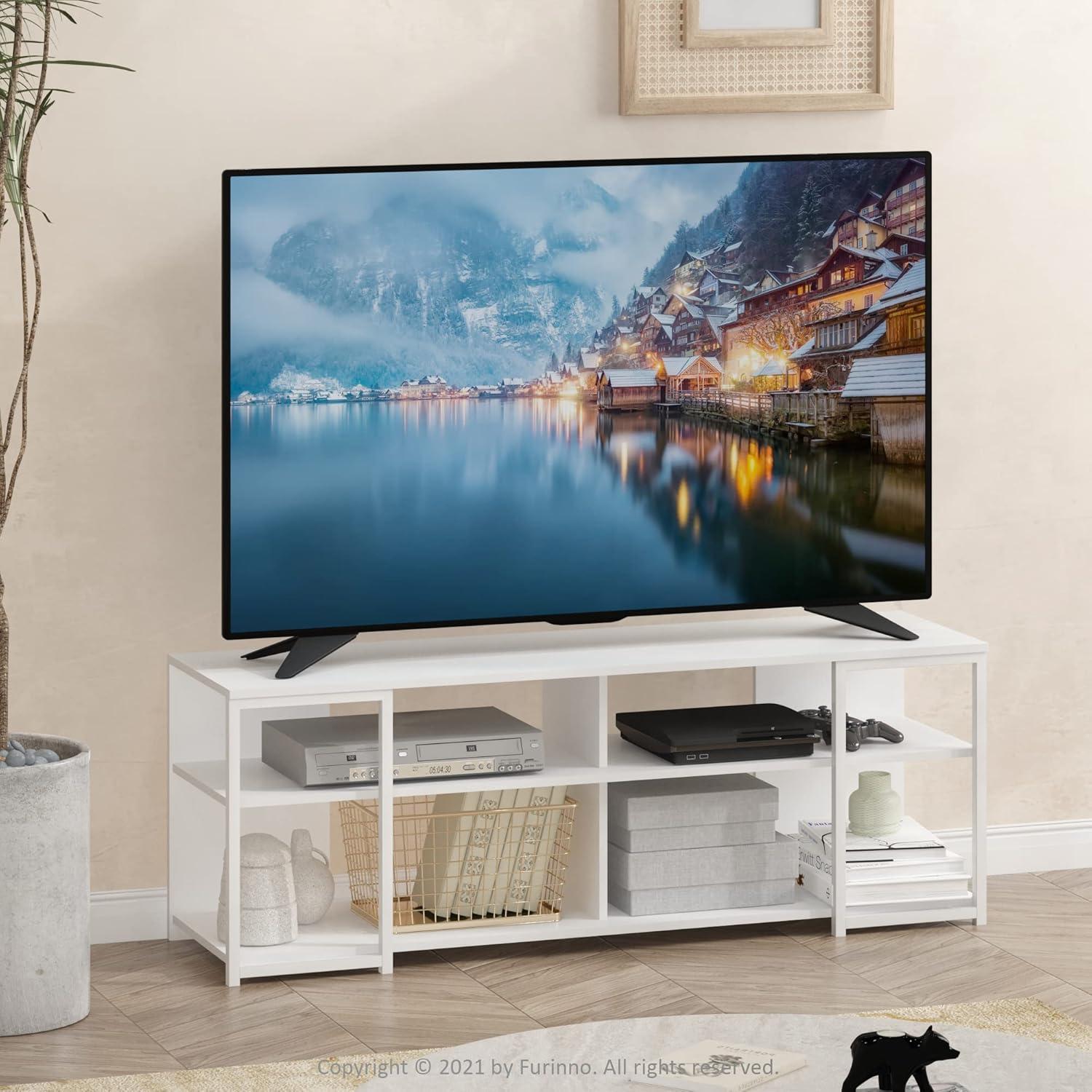 HomeStock Tv Stand For Tvs Up To 65 Inch-Finish:Solid White/White