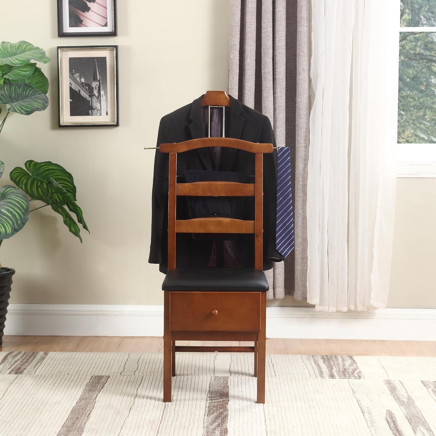 Vl16123 Manchester Chair Valet, Light Walnut Finish, Traditional Design with Solid Maple Wood