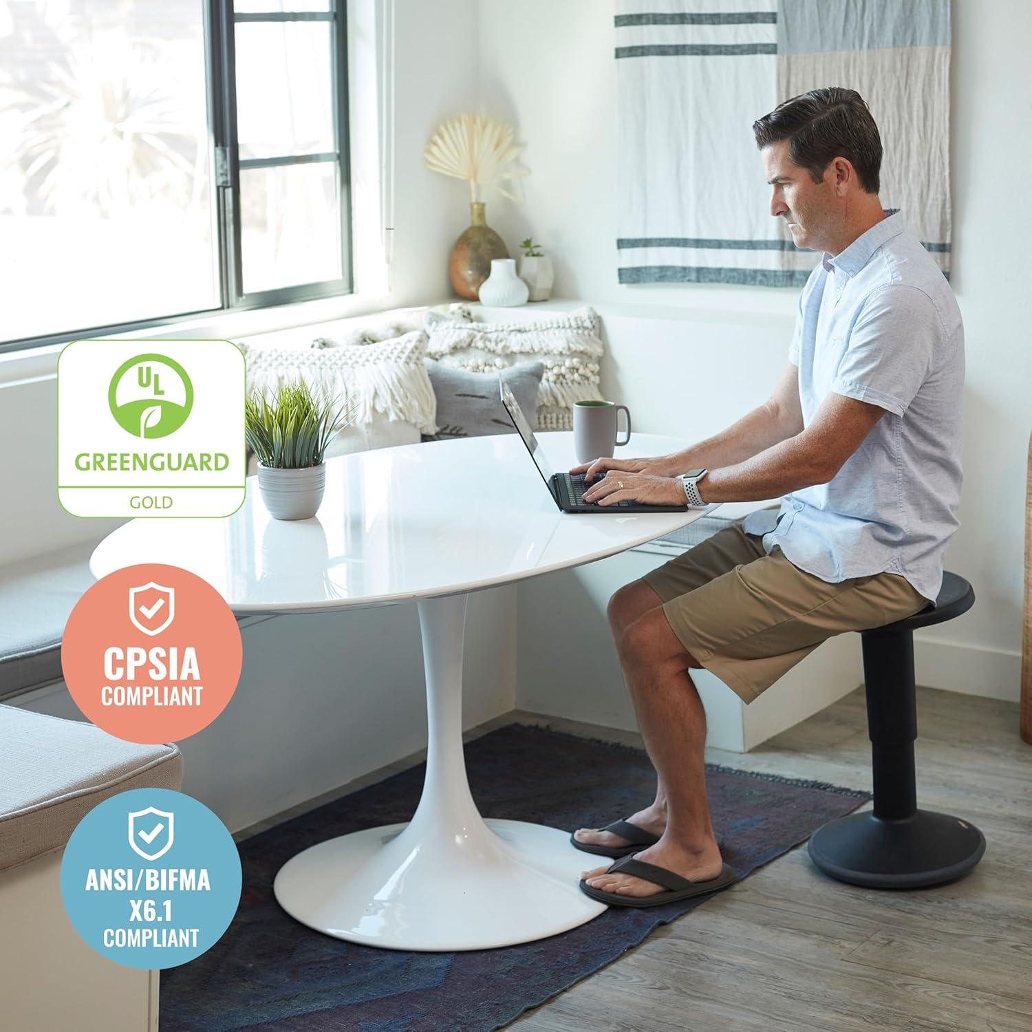 ECR4Kids SitWell Wobble Stool, Adjustable Height, Active Seating