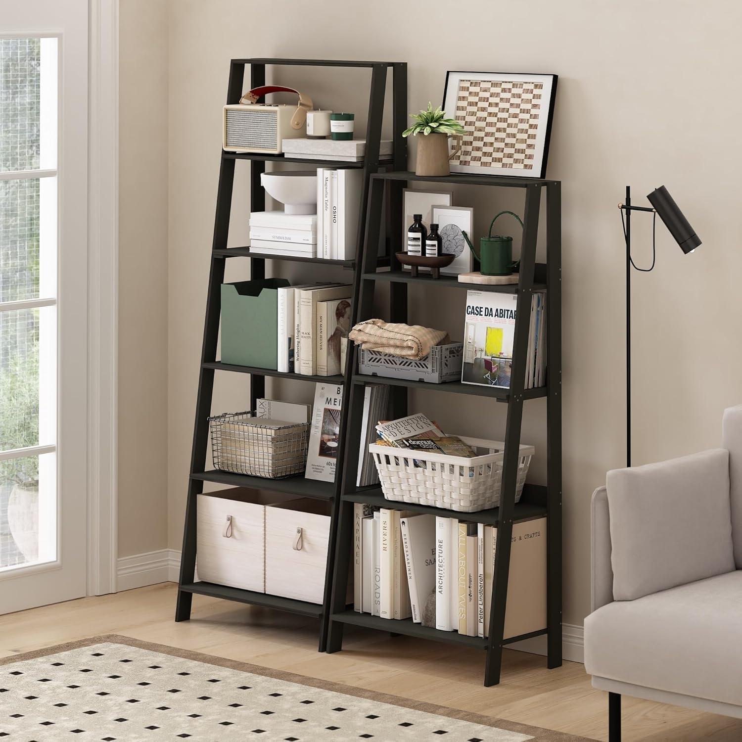 AKLOV 5-Tier Ladder Bookcase Display Shelf