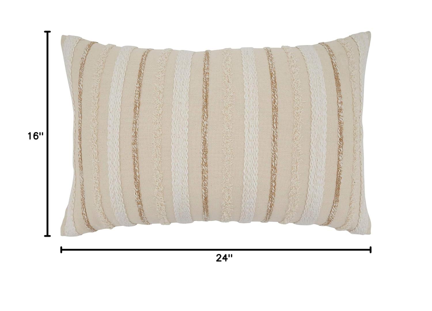 Saro Chloe Collection Appliqued Cotton Throw Pillow