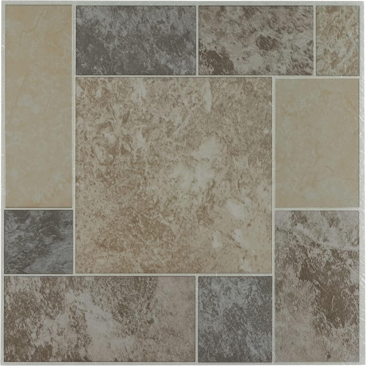 Ancient Beige Mosaic 12'' Self-Adhesive Vinyl Tile with Water Protection