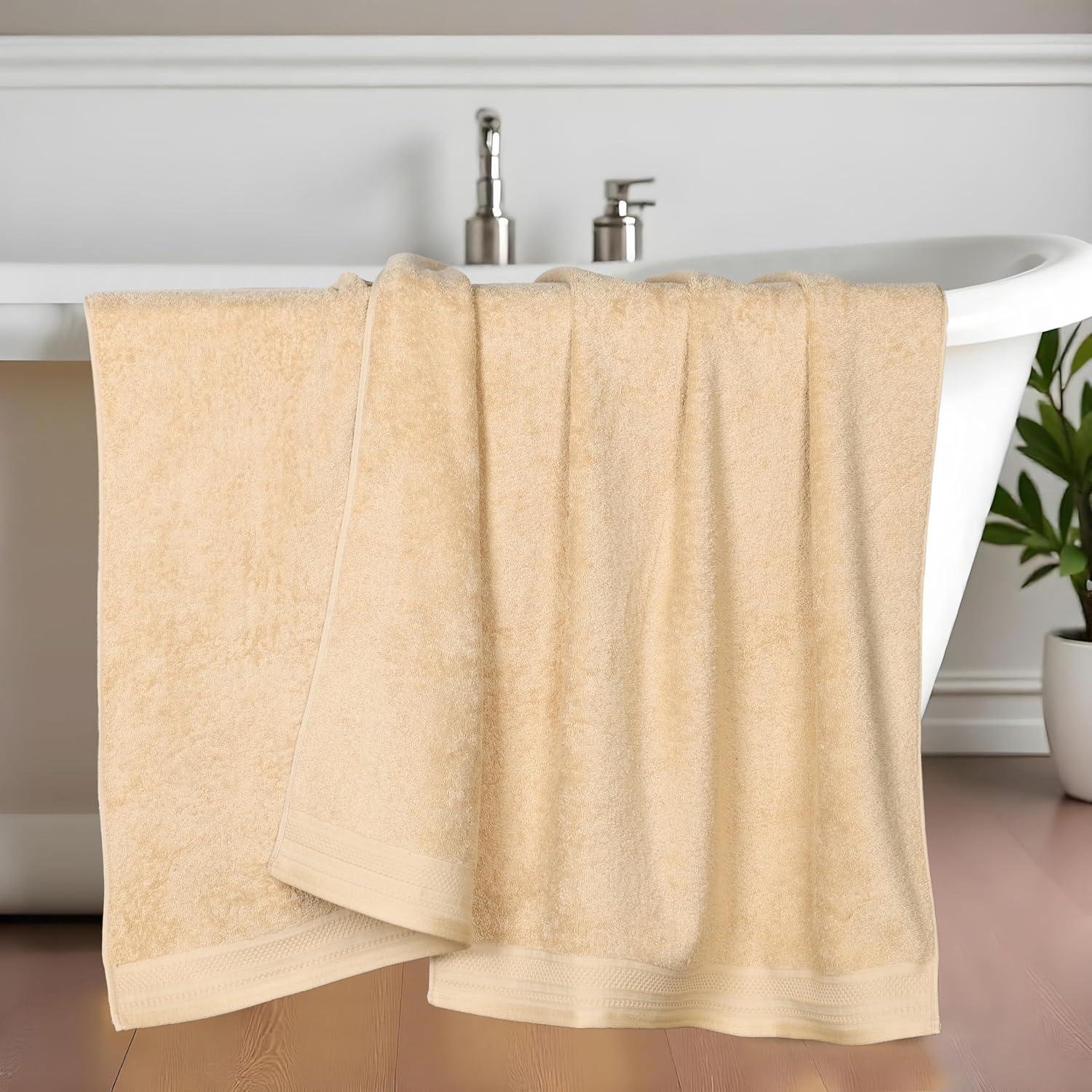 Superior Honeycomb Textured Waffle Border Cotton Medium Weight Bath Sheets (Set of 2)