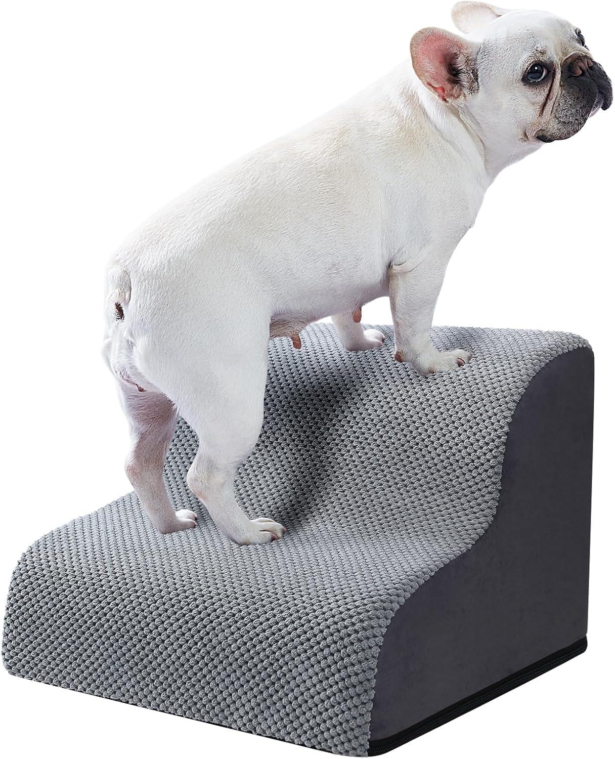 Tucker Murphy Pet™ Dog Stairs Ramps To High Beds And Couch Up To 24'', Dog Step For Small Large Dog With High-Density Foam, 4-Step Pet Stairs With Non-Slip Bottom For Puppy And Cat, Gifts Lint Roller For Dogs