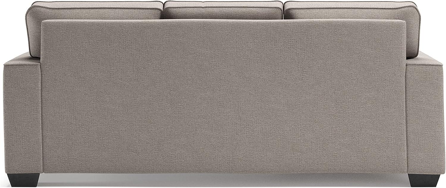 Gray Fabric Stone Sofa Chaise with Removable Cushions