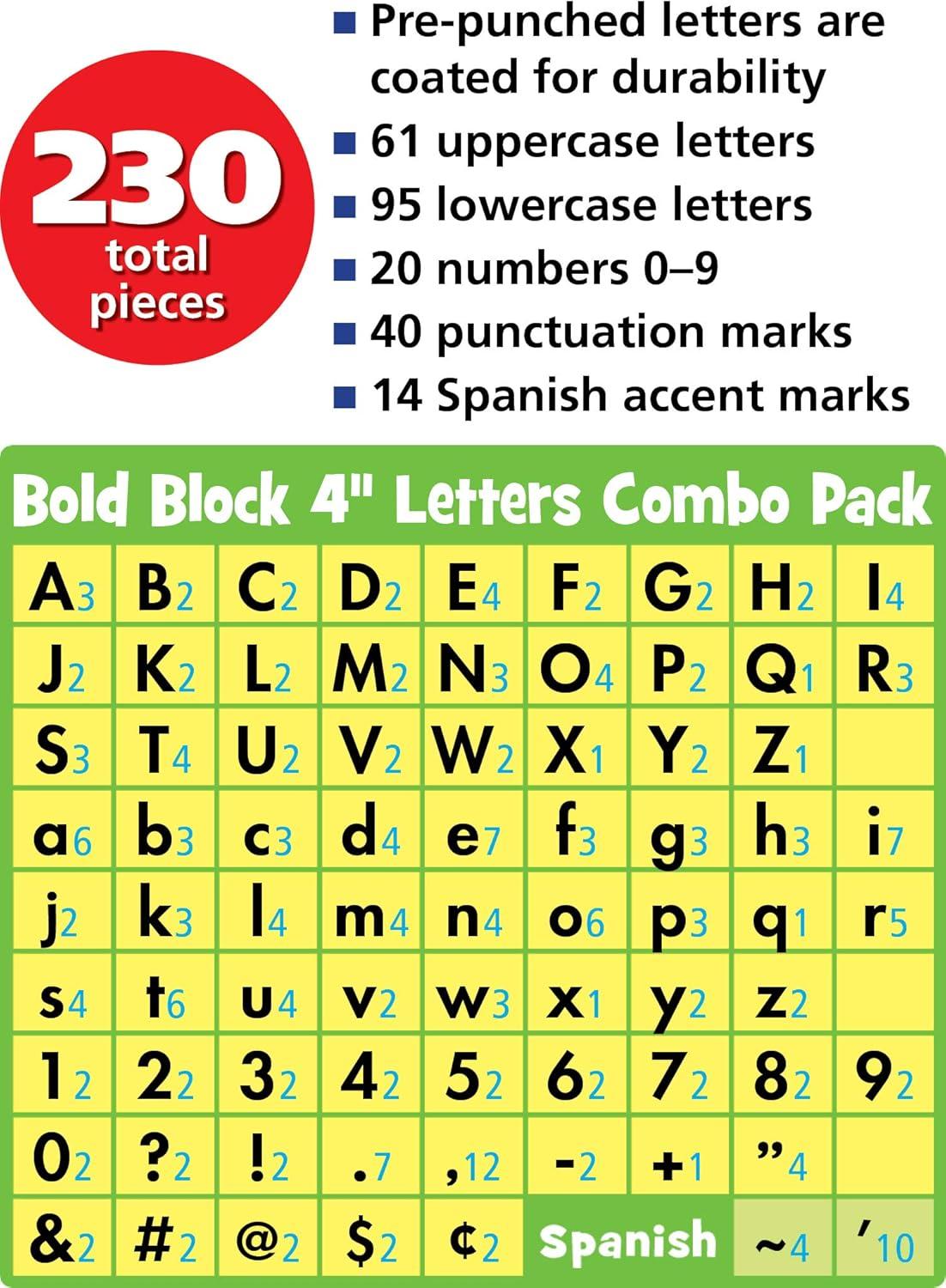 Marquee 4" Bold Block Letters Combo Pack by Teacher Created Resources