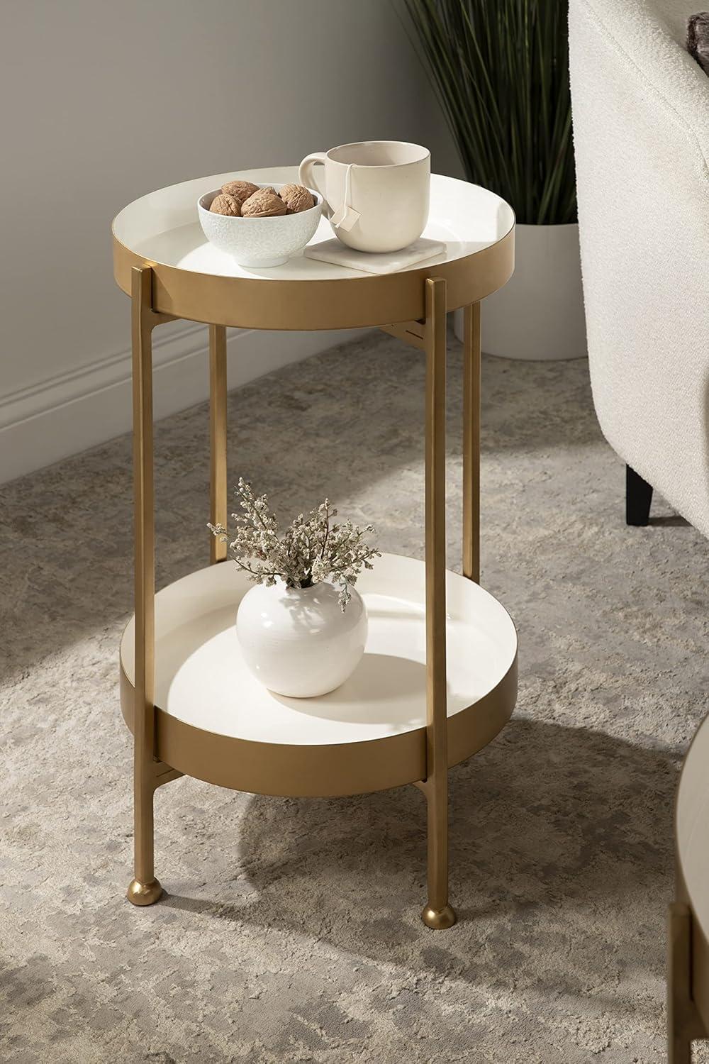 Kate and Laurel Nira Two-Tiered Metal Side Table