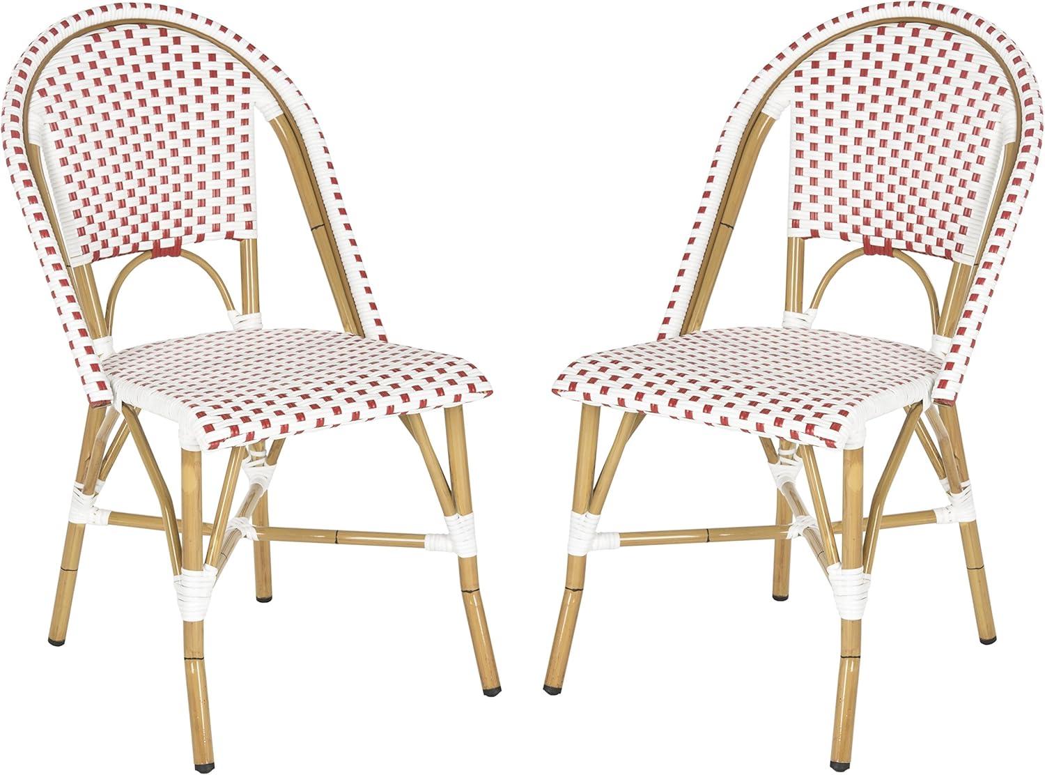 Salcha Side Chair (Set Of 2) - Indoor/Outdoor - FOX5210 - Red/White - Safavieh