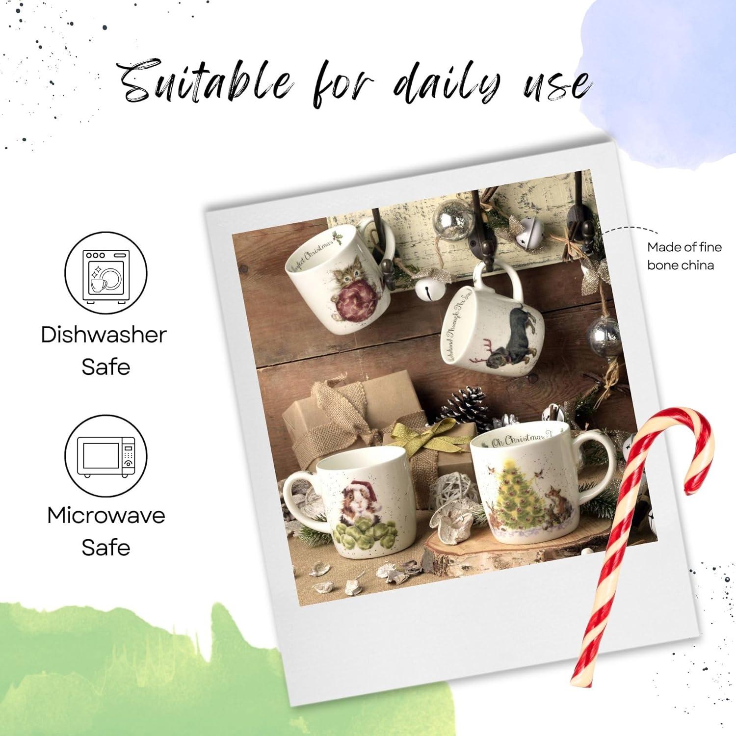 Royal Worcester Royal Worcester Rw-Wrendale Designs Mug & Coaster St Purrfect Xmas