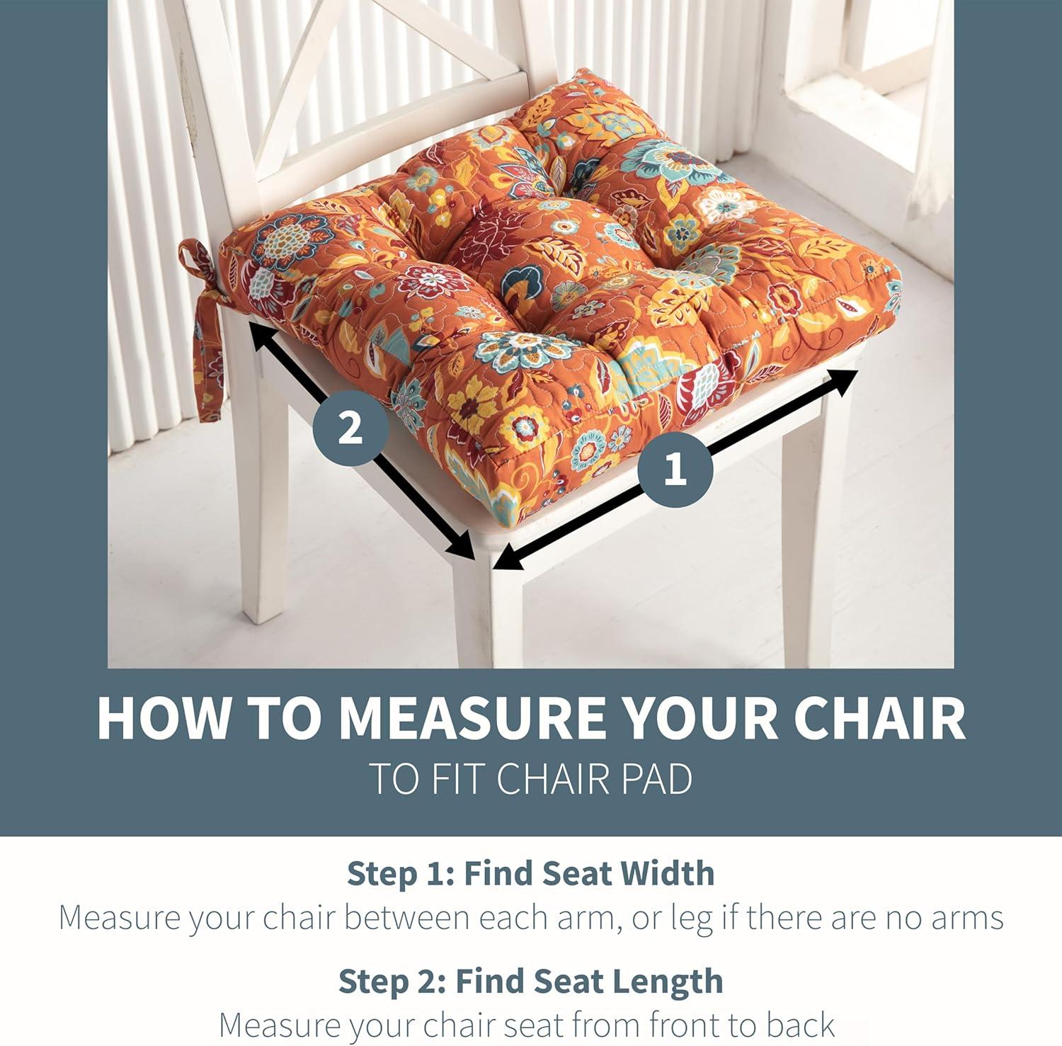 Greenland Home Triple-Cushioned Chair Pad, Set of 4, 18x18-inch (4), Astoria 4 Count