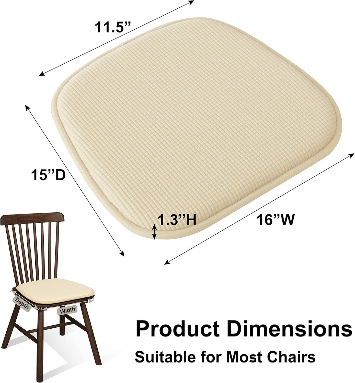 Indoor Dining Chair Pad Cushion Set of 4 - Beige