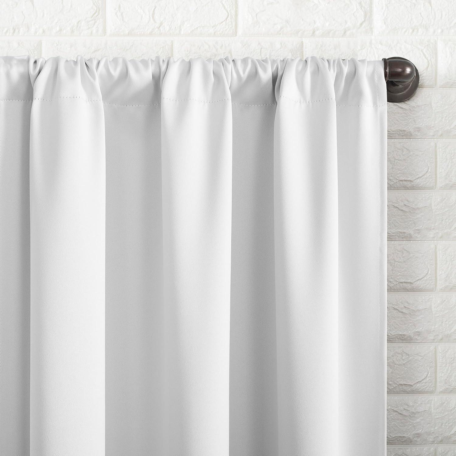 40"x63" Sun Zero Blackout Bergen Rod Pocket Curtain Panel White: Energy Efficient, Noise Reduction, Thermal Insulated