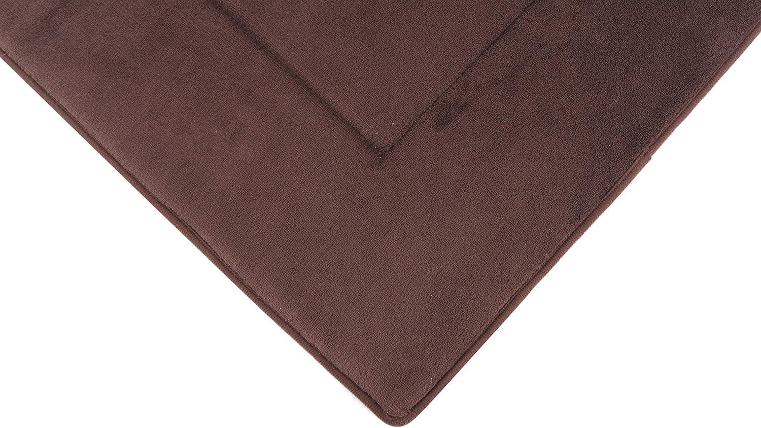 Coffee Brown Memory Foam Bath Mat with Non-Slip Backing