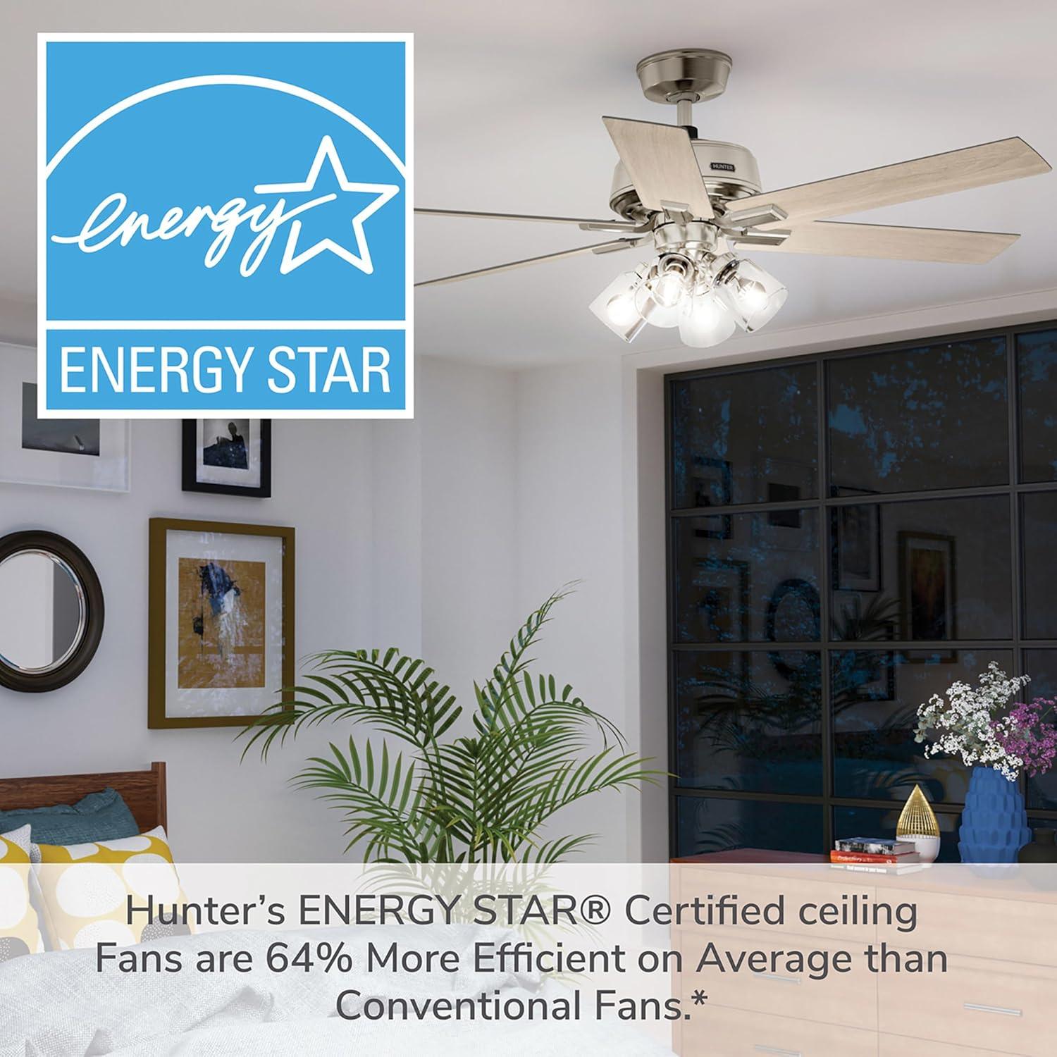 Hunter 52 Inch Fonthill ENERGY STAR® Hunterexpress Ceiling Fan With Lights And Remote