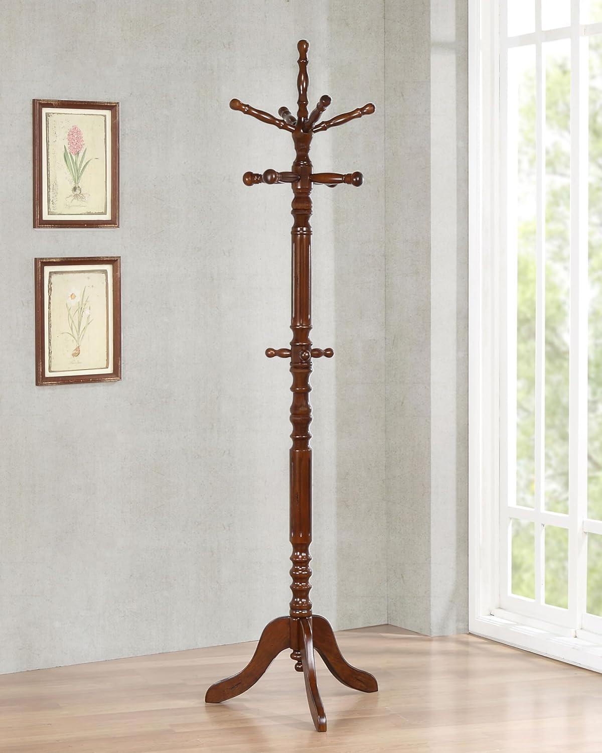 Coat Rack with 11 Hooks Dark Honey
