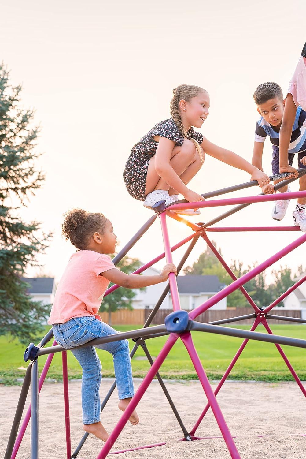 Lifetime Kid's Outdoor 5.5 ft. H x 11 ft. W Dome Climber, Berry and Brown (91088)
