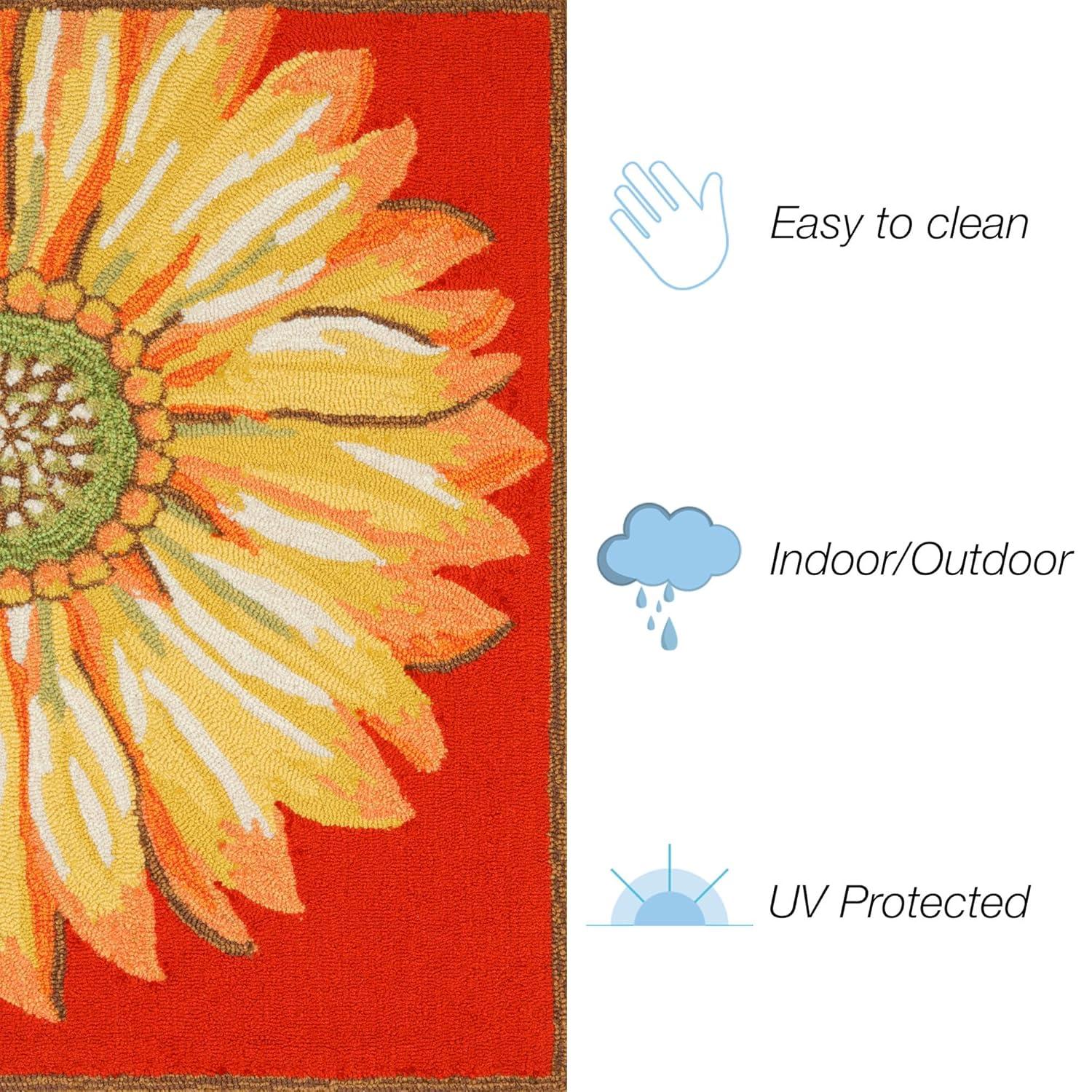 DBK Frontporch Sunflower Indoor/Outdoor Rug Yellow/Orange